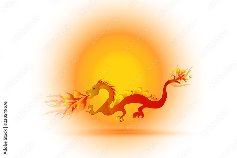 Fototapeta premium Dragon logo icon vector image
