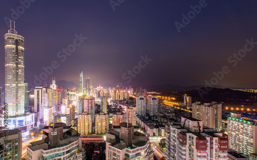 Wallpaper Mural Urban nightscape in Shenzhen Torontodigital.ca