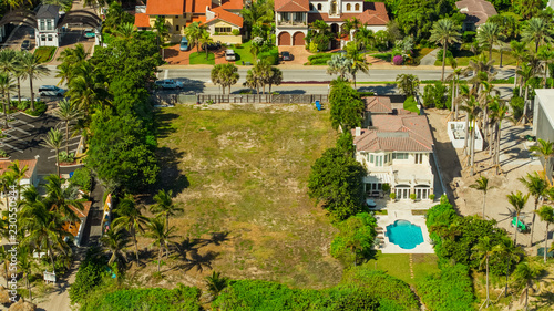 Aerial photo lot of empty land available for home construction development