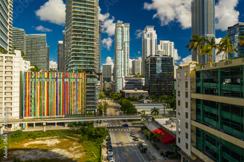 Aerial photo Brickell Avenue Miami Florida highrise architecture
