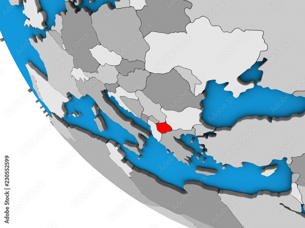 Naklejka premium Macedonia on simple 3D globe.