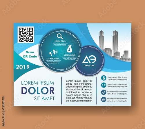 horisontal cover template a4 size. Business brochure design. Annual report cover. Vector illustration.