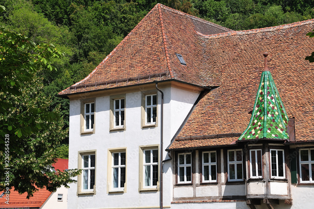 historic building in monastery yard, Blaubeuren, Germany