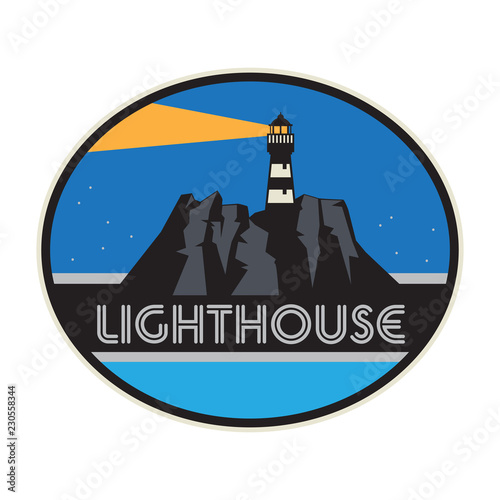 Lighthouse sign or symbol.