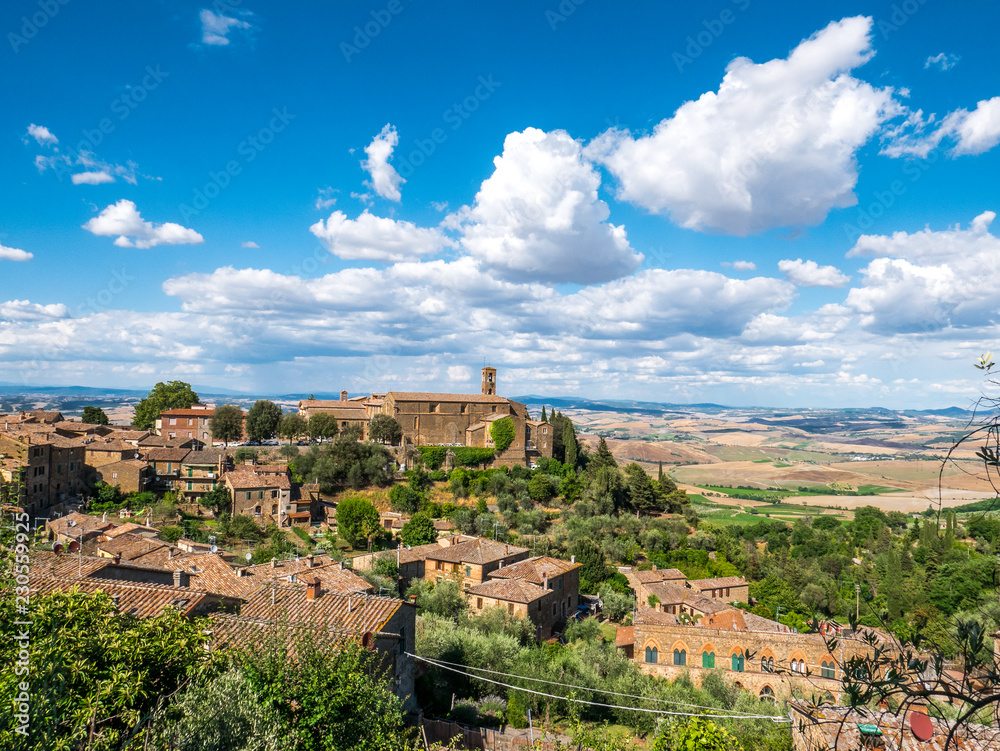 Montalcino Tuscany Italy - Medieval village on top of the hill where the famous wine is produced.
