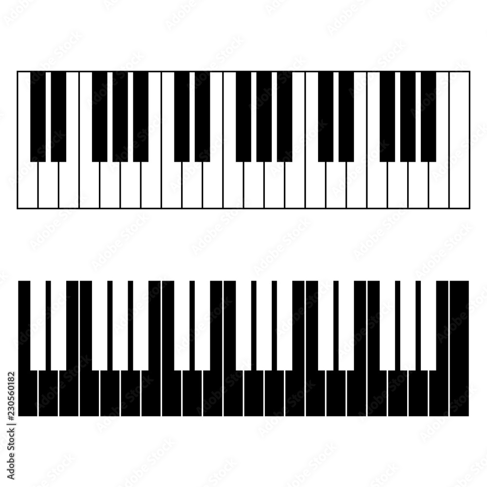 Piano keyboard diagram - piano keyboard layout on white background vector  illustration Stock Vector | Adobe Stock