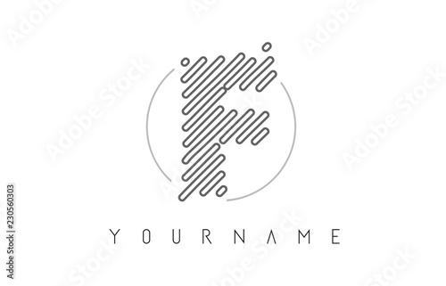F Letter Logo Design with Black Lines Monogram