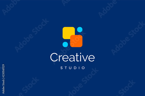 Creative studio logo template with type of abstract colorful logo can use for corporate brand identity or creative agency