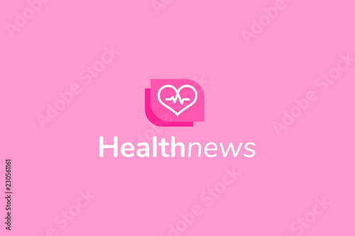 Health news logo template with type of abstract logo can use for corporate brand identity, pharmacy, medical, hospital