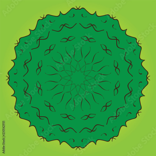 Islamic Art for Mandle Patterns Green Color photo