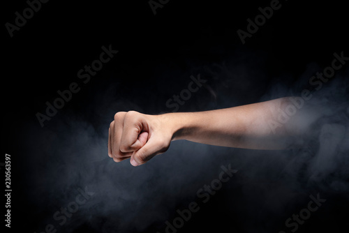 Male hands with fist gesture