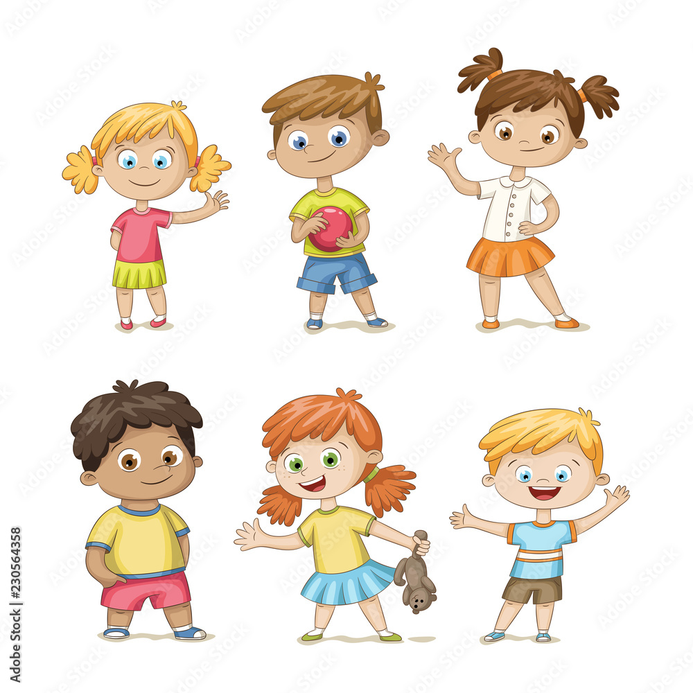 Collection of some cute children, isolated on white background Collection of some cute children, isolated on white background