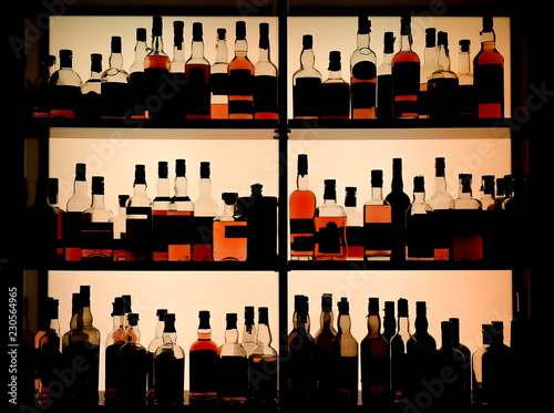 Various bottles of alcohol