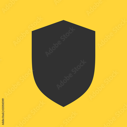 shield flat icon, solid vector illustration, pictogram isolated on yellow.