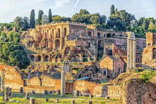 Tiberius palace in the Roman Forum, Italy photo
