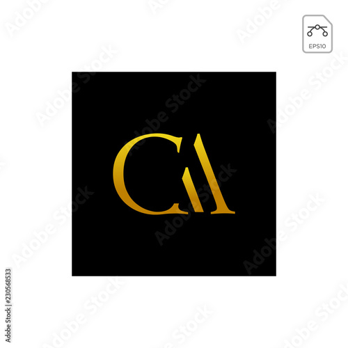 initial AC, CA, A, C Logo template