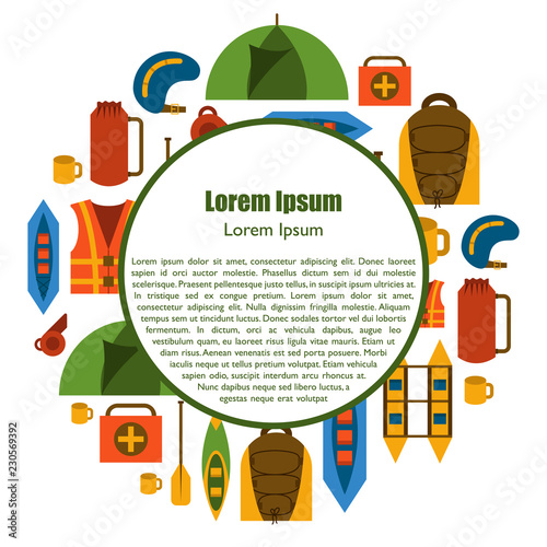 Vector flat rafting background