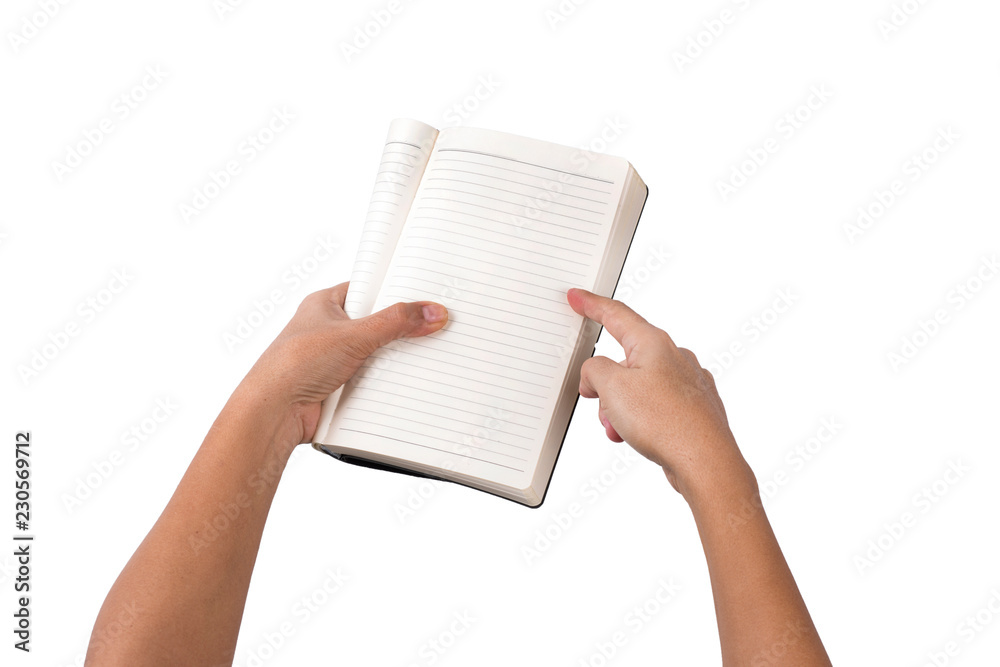 Open white book - A hand flipping pages Open white book - A hand flipping pages