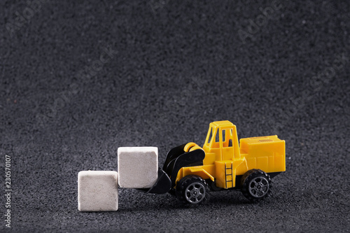 working machine moving stone blocks