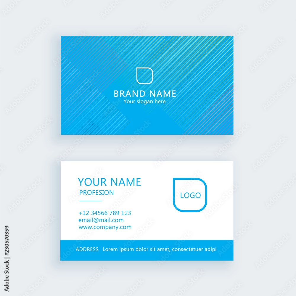 Modern business card template blue stripe Modern business card template blue stripe