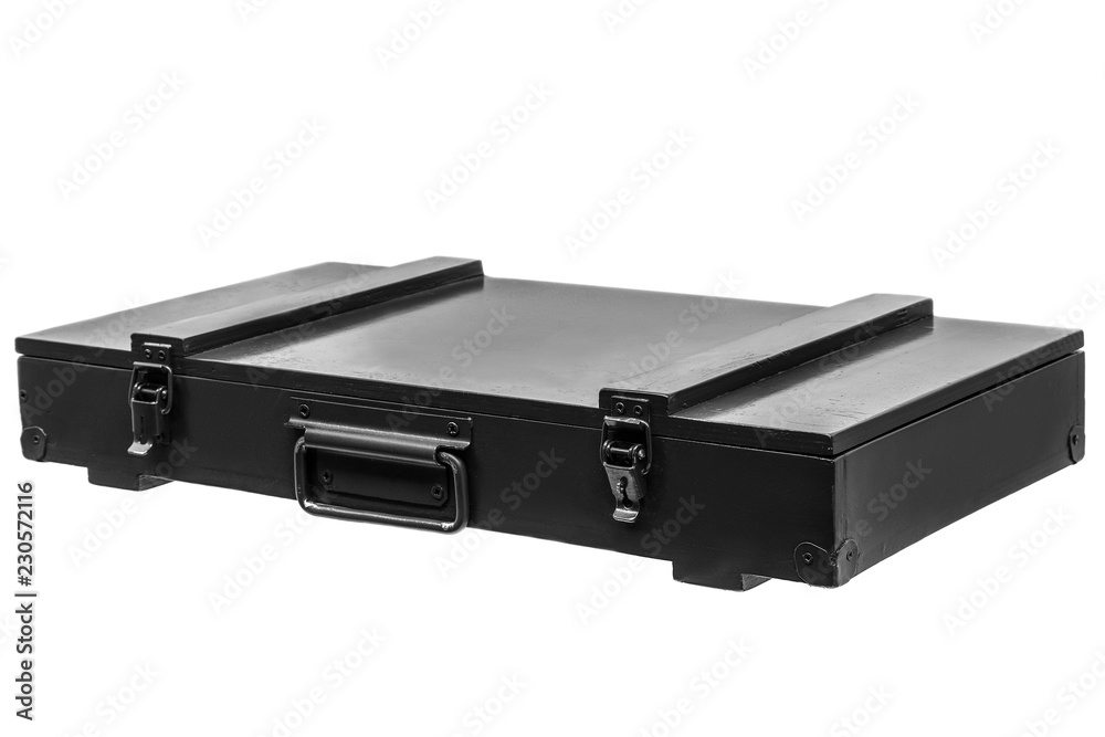 wooden black box for weapons isolated on white wooden black box for weapons isolated on white