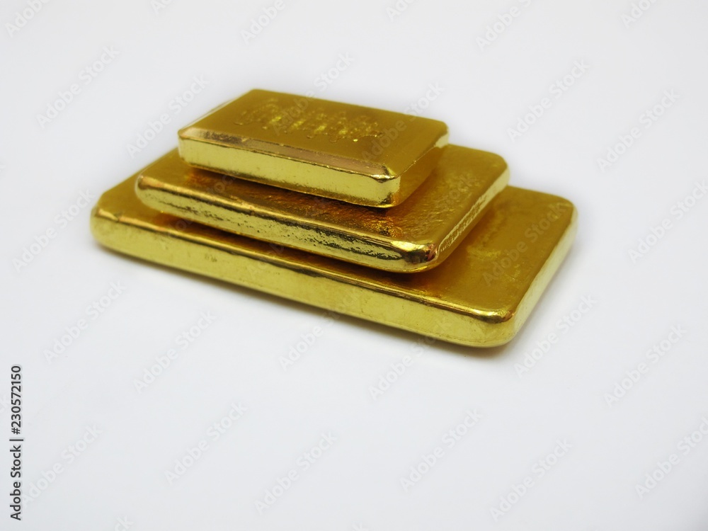 gold ingots isolated on white background for bussiness. gold ingots isolated on white background for bussiness.