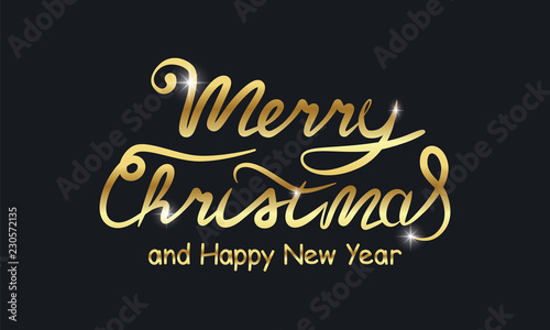 Merry Christmas and Happy New Year Gold