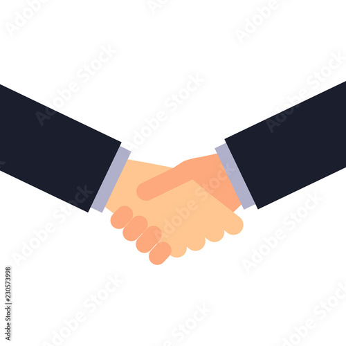 Vector handshake illustration. Business concept. Partnership and
