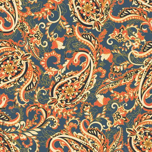 seamless paisley pattern. Colorful vector background