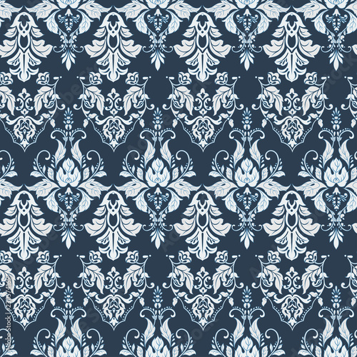 Vector floral wallpaper. Classic Baroque floral ornament. Seamless vintage pattern