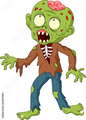 Cartoon zombie isolated on white background