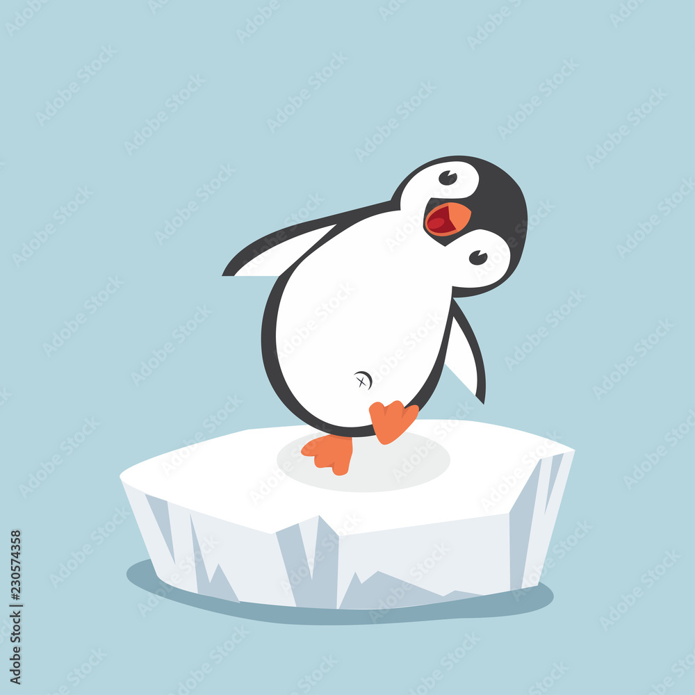 Fototapeta premium zabawny pingwin na krze