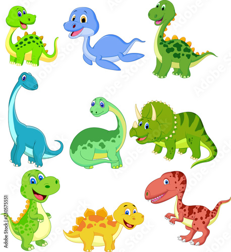 Cartoon dinosaurs collection set © tigatelu