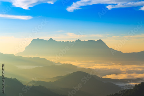 Landscape of sunrise on Mountain at Doi Luang Chiang Dao, ChiangMai ,Thailand © rbk365
