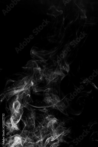 The abstract figure of the smoke on a black background