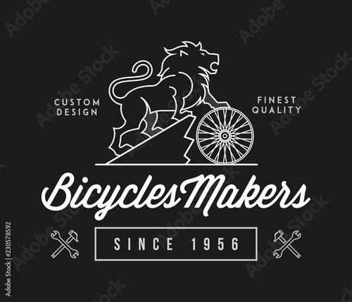 Bicycle makers white on black