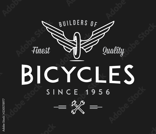 Bicycles builders white on black