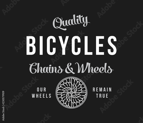 Bicycles chains and wheels white on black