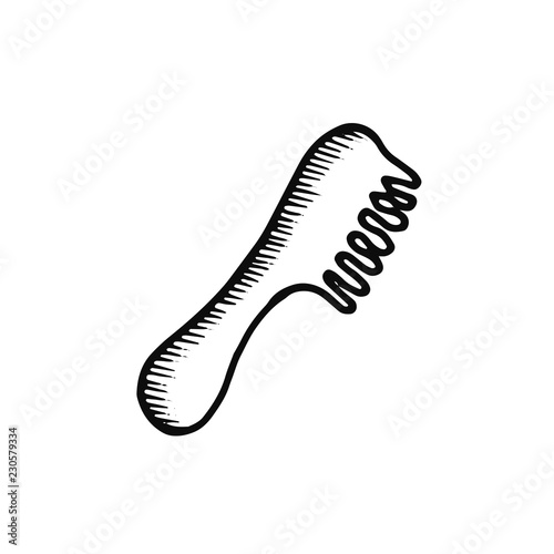 comb for hair. icon isolated object silhouette