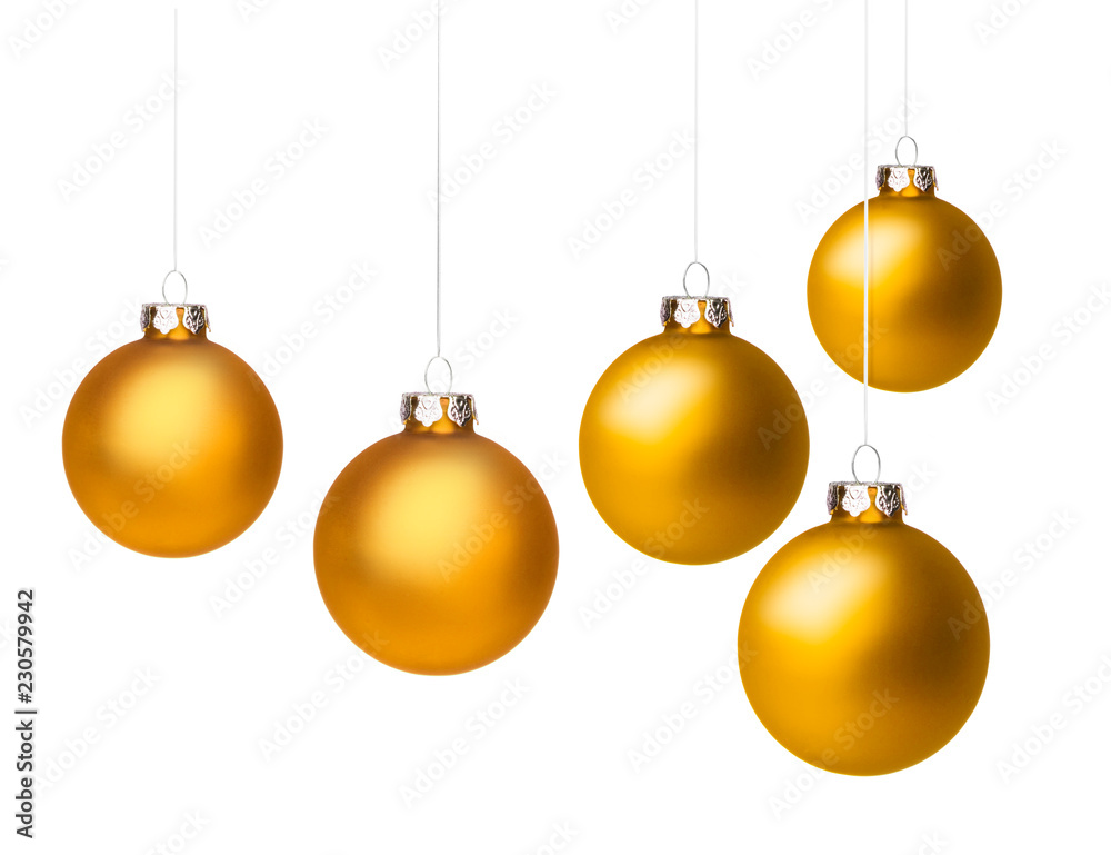Obraz premium Goldene Weihnachtskugeln