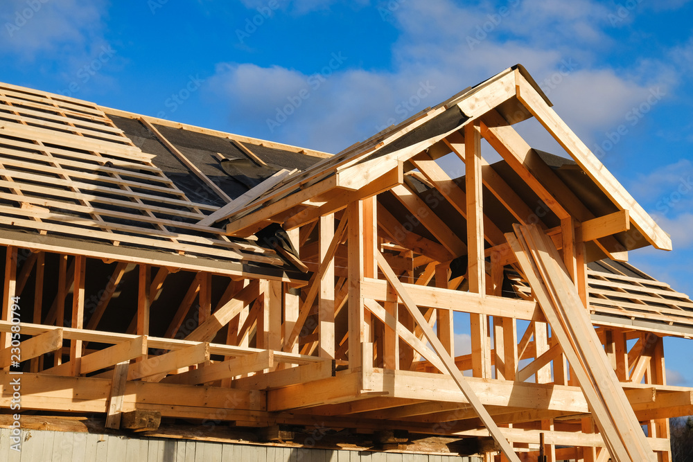 construction of a two-storey frame house outside the city construction of a two-storey frame house outside the city