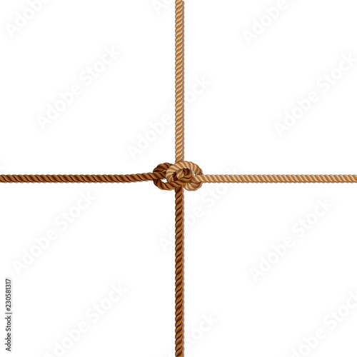 sea knot of rope on a white background