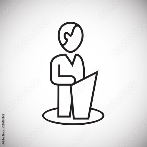Speaker thin line on white background icon
