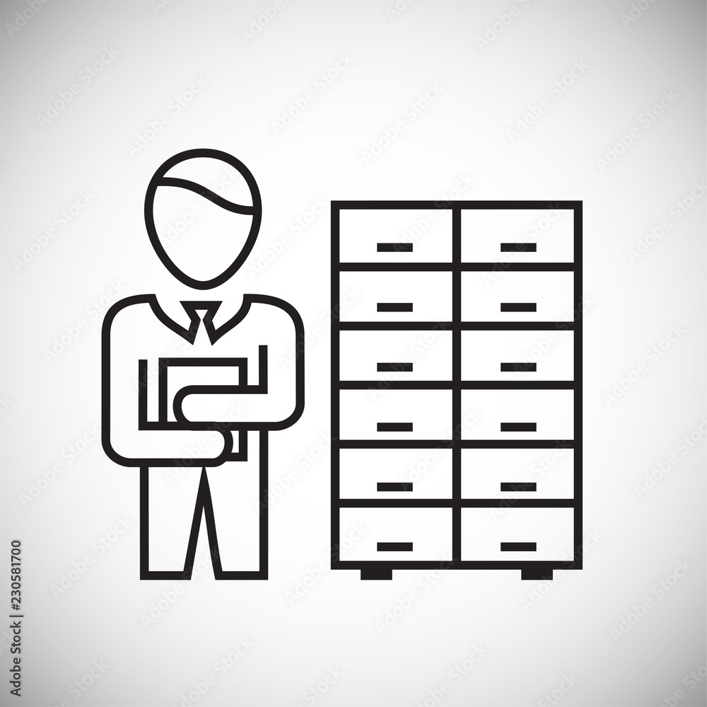 Office manager thin line on white background icon