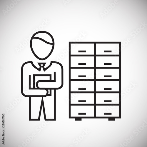 Office manager thin line on white background icon