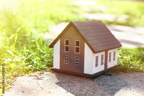 Model of house outdoors. Ec...