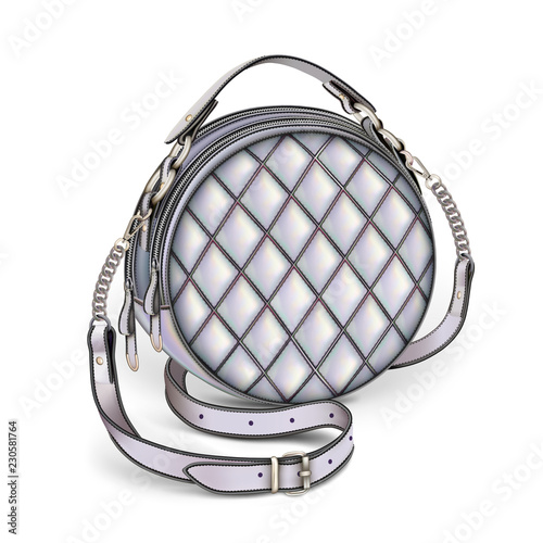 Stylish women's round white-gray handbag