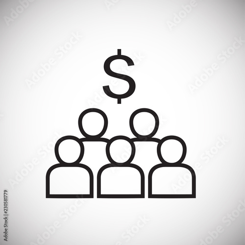 Team profit thin line on white background icon
