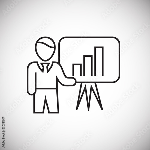 Business presentation thin line on white background icon