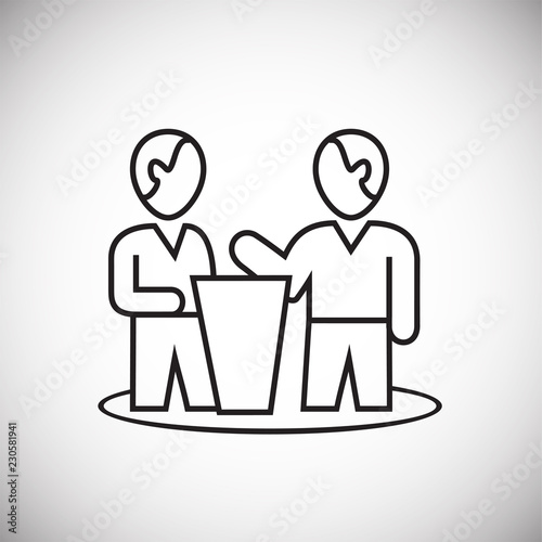 Business debates thin line on white background icon